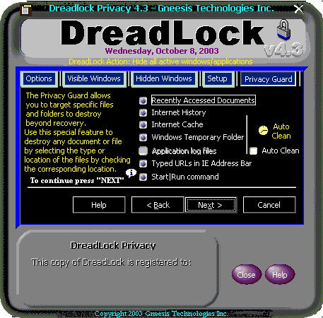 Dreadlock Privacy
