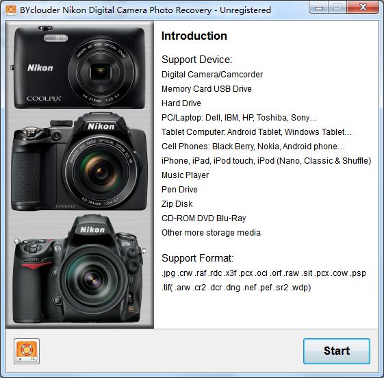 BYclouder Nikon Digital Camera Photo Recovery