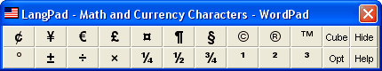 LangPad - Math&Currency Characters