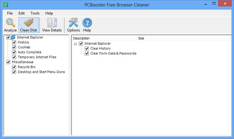 PCBooster Free Browser Cleaner