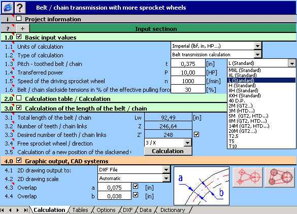 MITCalc Multi pulley calculation