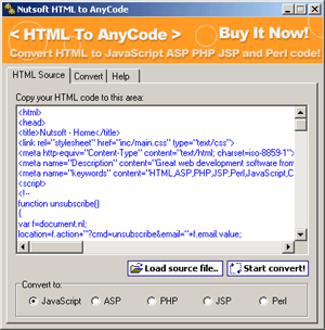 HTML to AnyCode Converter