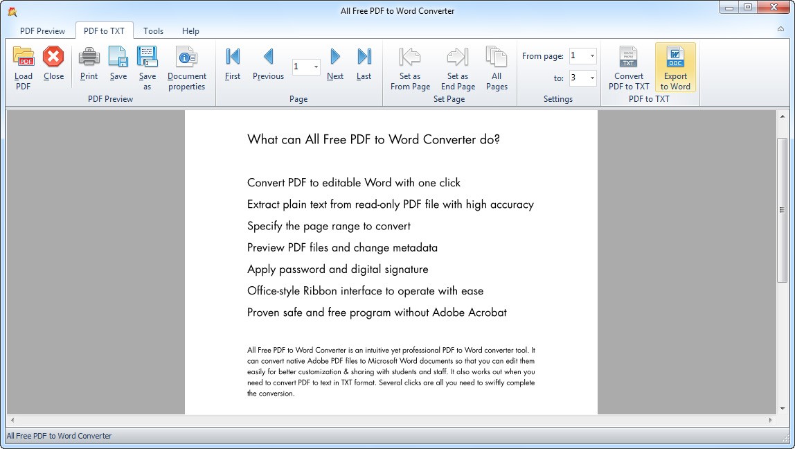 All Free PDF to Word Converter