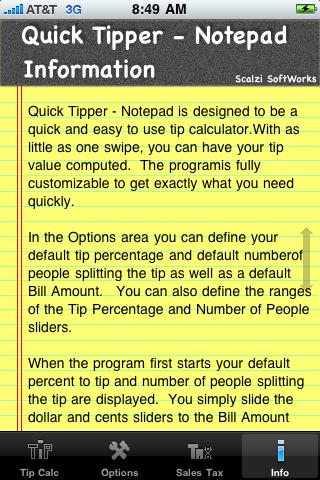 Quick Tipper Notepad