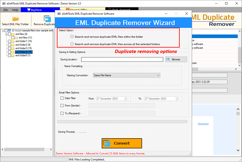 EML Duplicate Remover Software