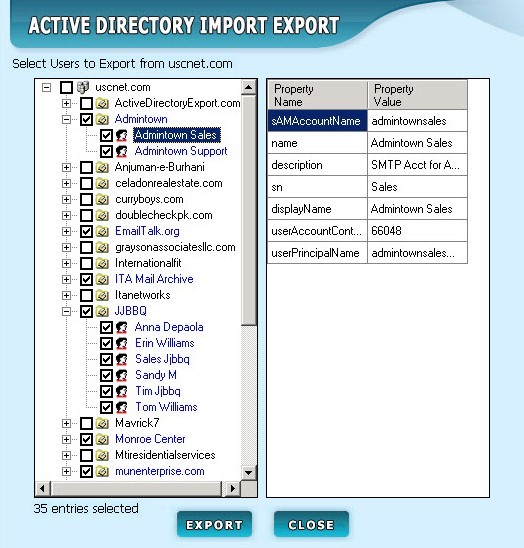 Active Directory Export