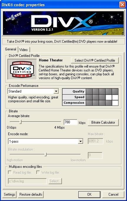 DivX Player for 2K/XP