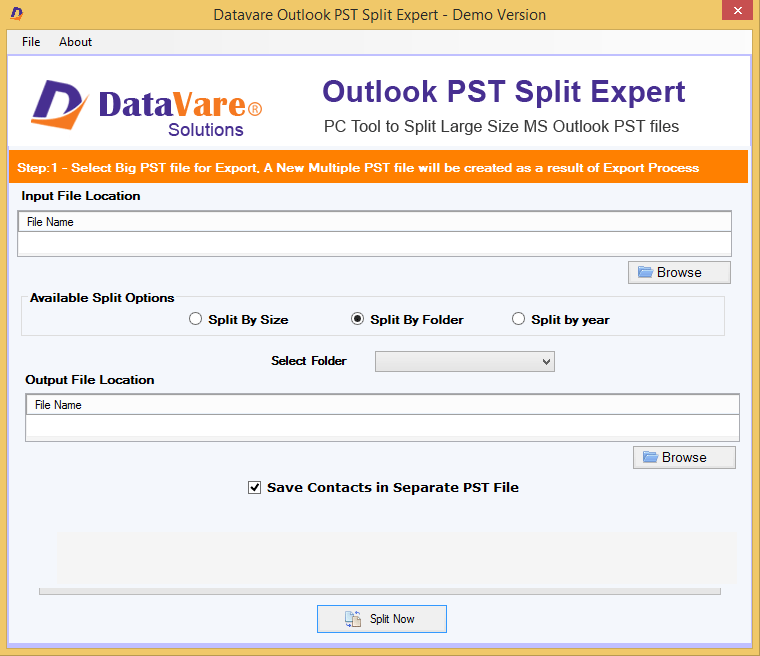 DataVare Outlook PST Split Expert