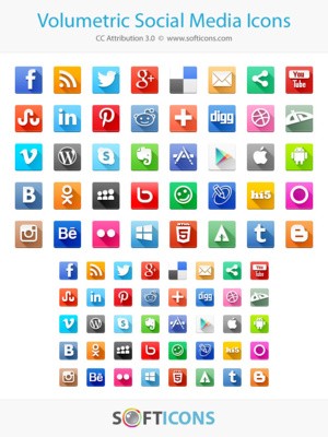 Volumetric Social Media Icons