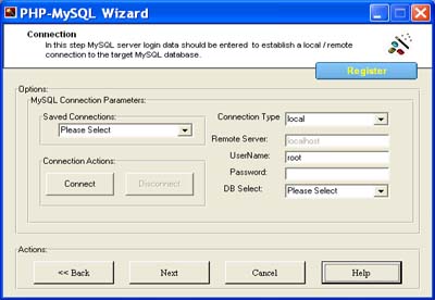 PHP Code Generator for MySQL