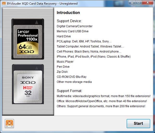 BYclouder XQD Card Data Recovery