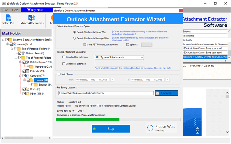 eSoftTools Outlook Attachments Extractor