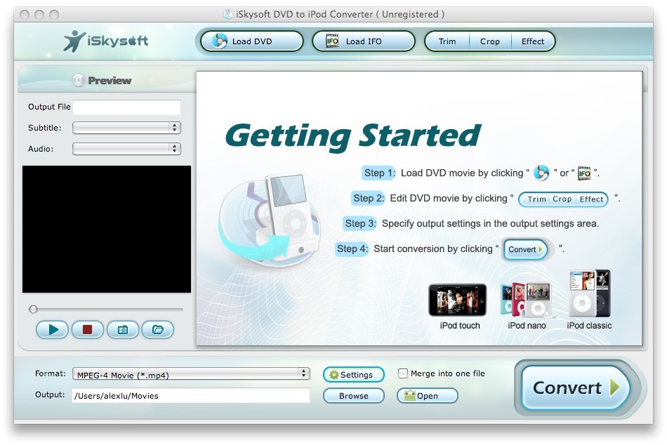 iSkysoft DVD to iPod Converter for Mac