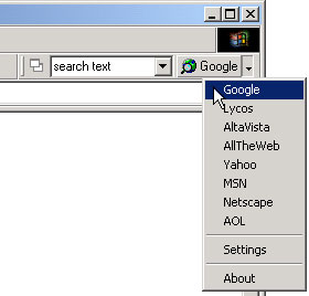 Search toolbar for Internet Explorer