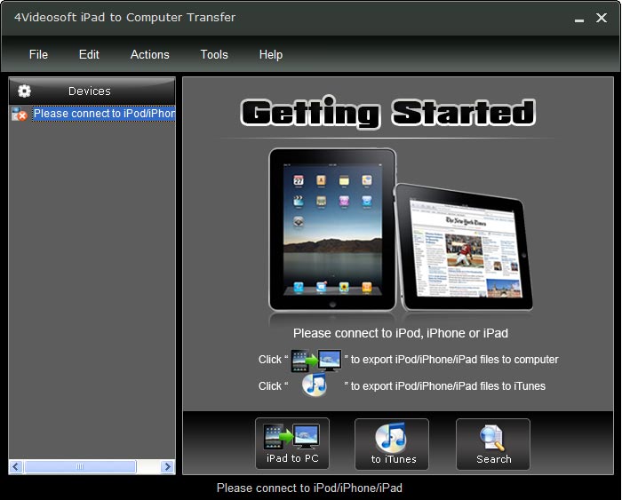 4Videosoft Transfert iPad-PC
