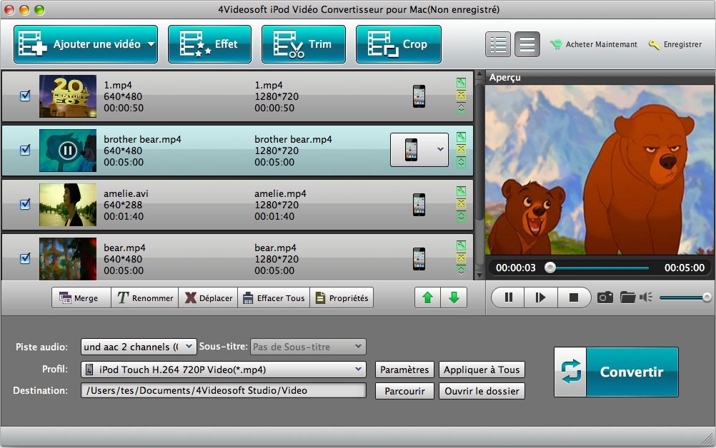 4Videosoft iPod Video Convertisseur Mac