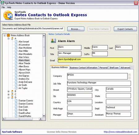 Notes Contacts to Outlook Express