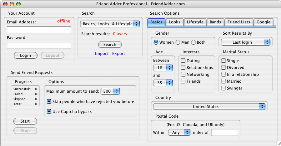 Friend Adder Premium Combo Pack Professional for MySpace