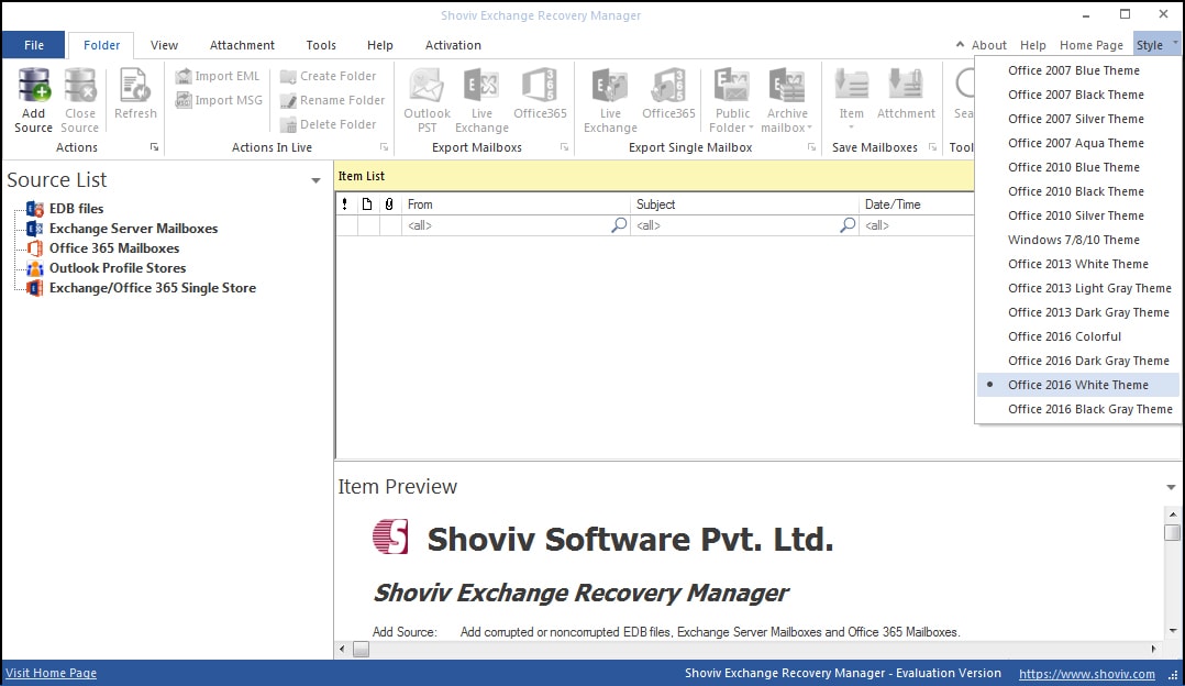 Shoviv Exchange Recovery Manager Tool
