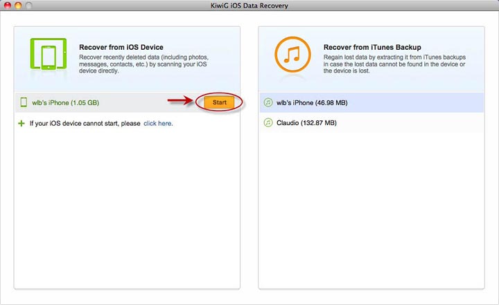 KiwiG iOS Data Recovery for Mac