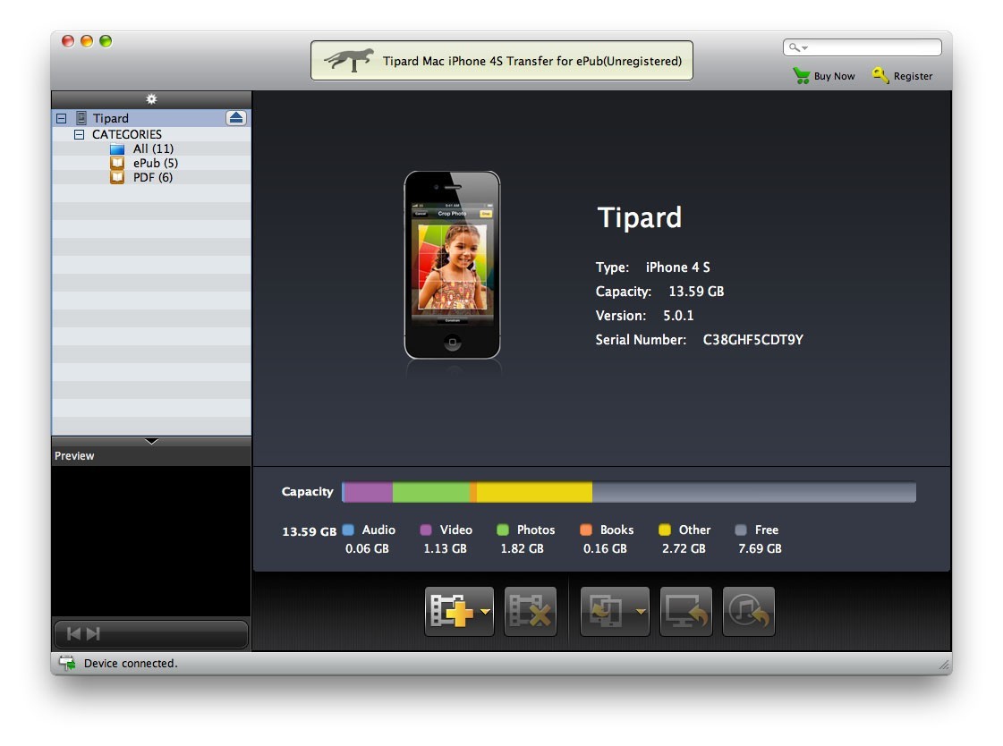 Tipard Mac iPhone 4S Transfer for ePub