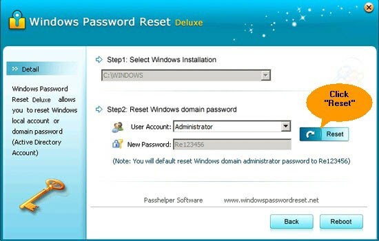 Windows Password Reset Deluxe