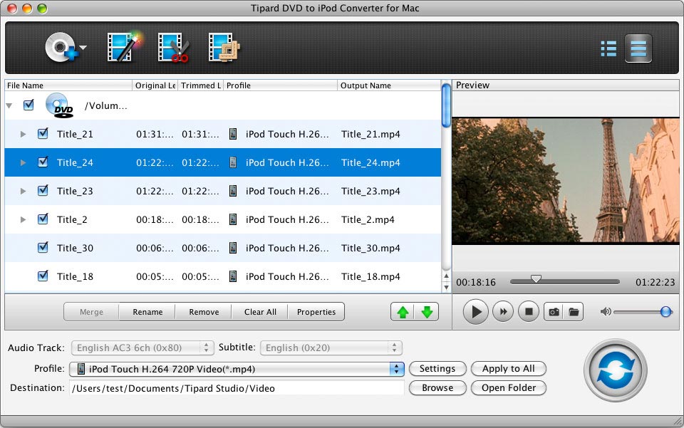 Tipard DVD to iPod Converter for Mac