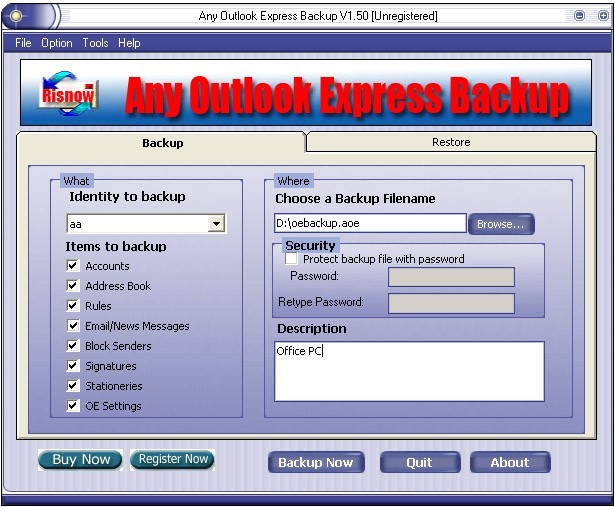 Any Outlook Express Backup