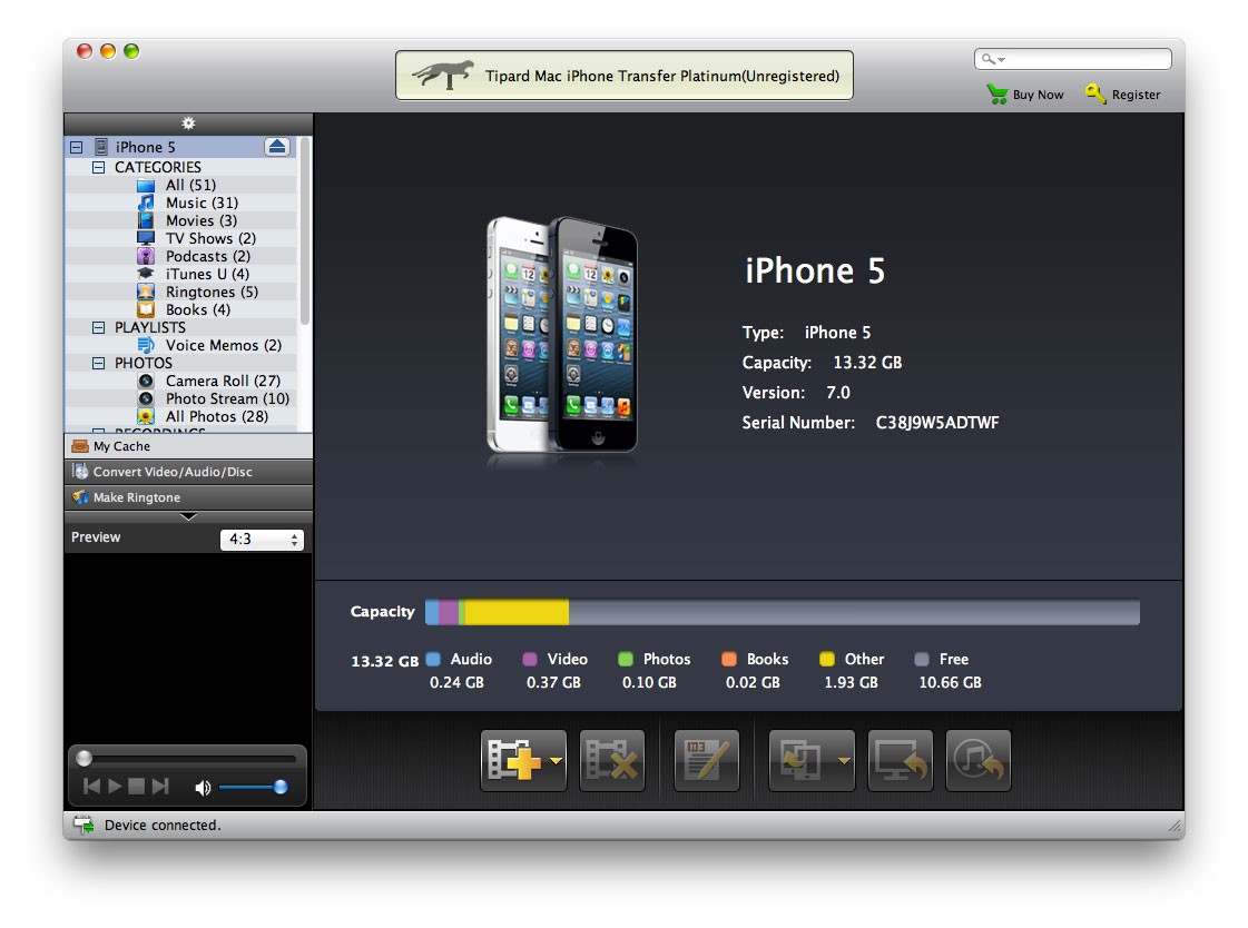 Tipard Mac iPhone Transfer Platinum
