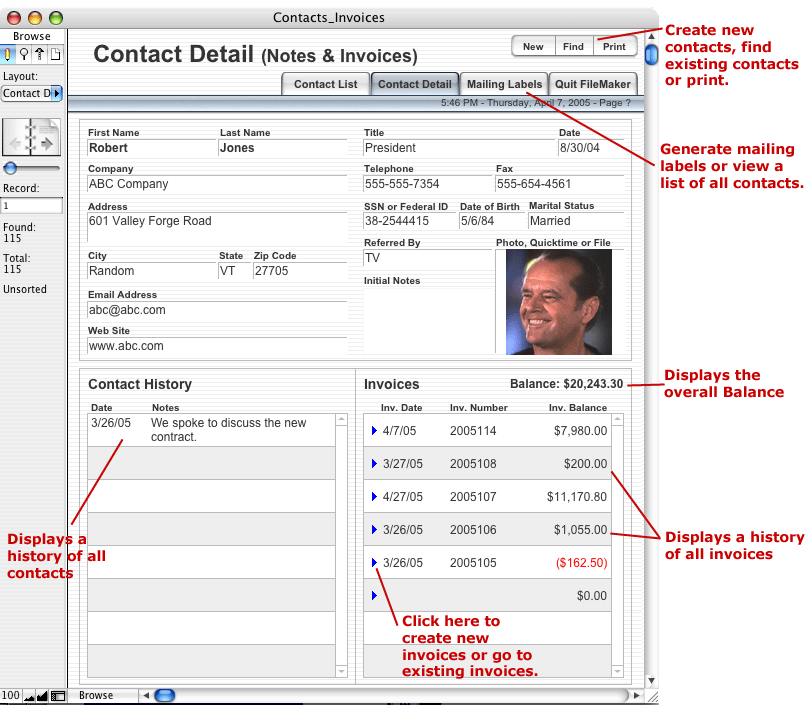 Contact - Invoice Database