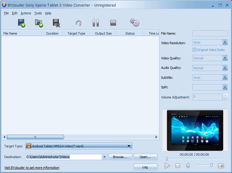 BYclouder Sony Xperia Tablet S Video Converter