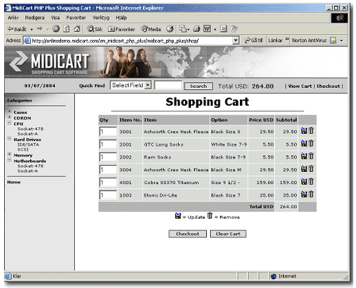 MidiCart PHP Shopping Cart