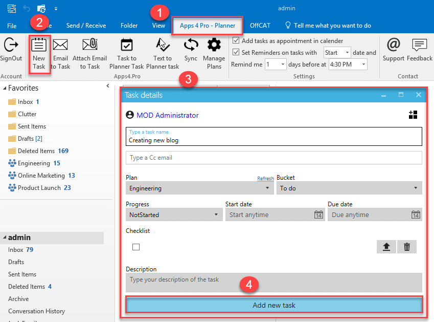 Apps4.Pro Planner Outlook desktop add-in