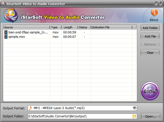 iStarSoft Video to Audio Converter