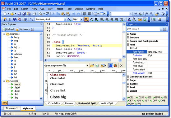 Rapid CSS Editor 2007