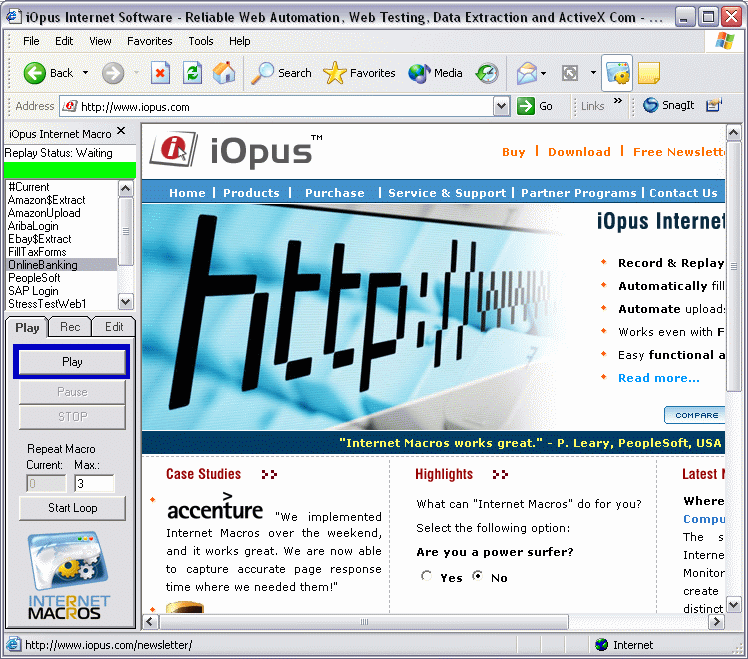 iOpus Internet Macros *Scripting Edition*