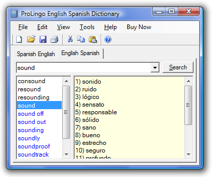 ProLingo English Spanish Dictionary