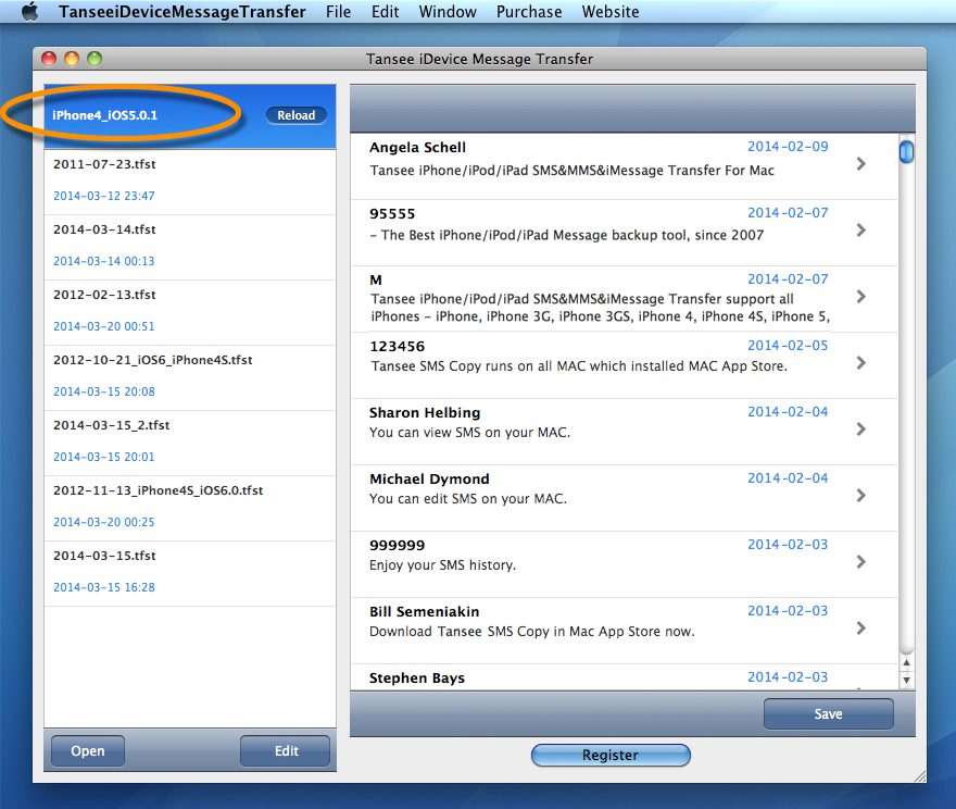 Tansee iDevice Message Transfer for MAC