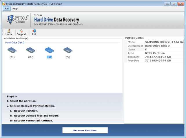 Hard Drive NTFS Partition Recovery