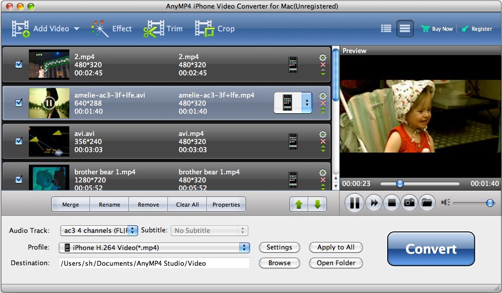 AnyMP4 iPhone 5 Video Converter for Mac