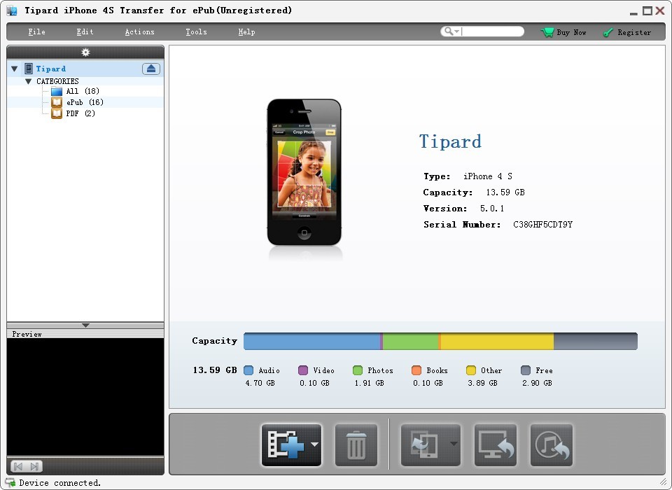 Tipard iPhone 4S Transfer for ePub