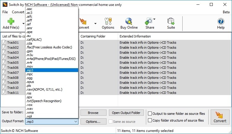 Switch Audio and Mp3 Converter Free