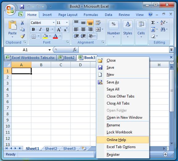 Workbook Tabs for Excel