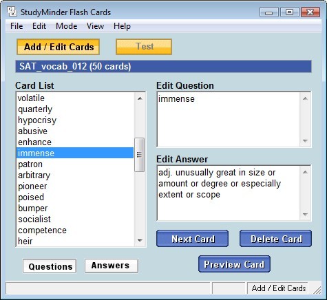 StudyMinder Flash Cards