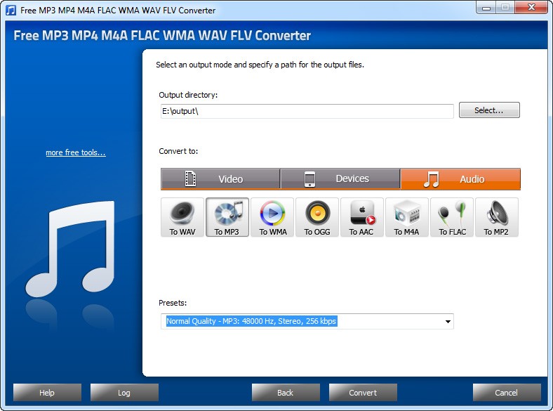 Free MP3 MP4 M4A FLAC WMA FLV Converter