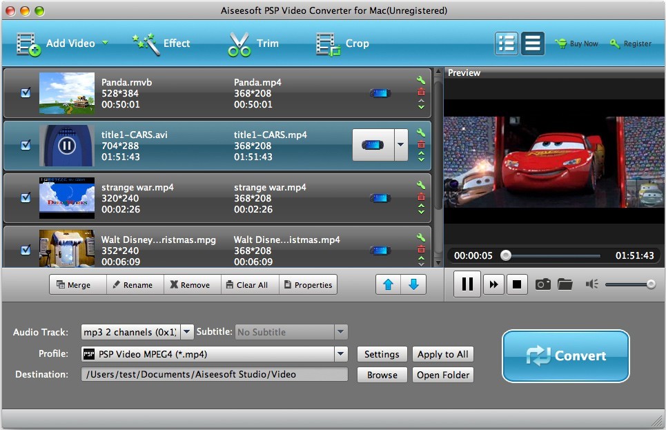 Aiseesoft PSP Video Converter for Mac