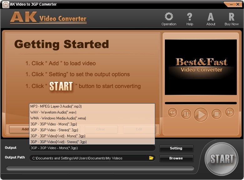 AK Video to 3GP Converter