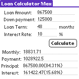 Loan Calculator Max for Palm