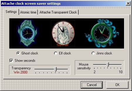 Attache Clock screen saver