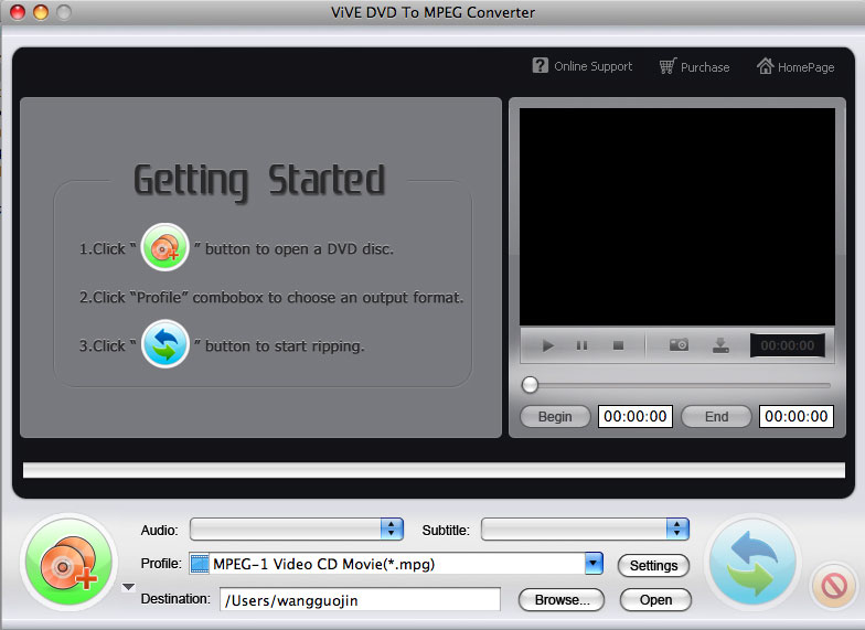 ViVE DVD to MPEG Converter for Mac